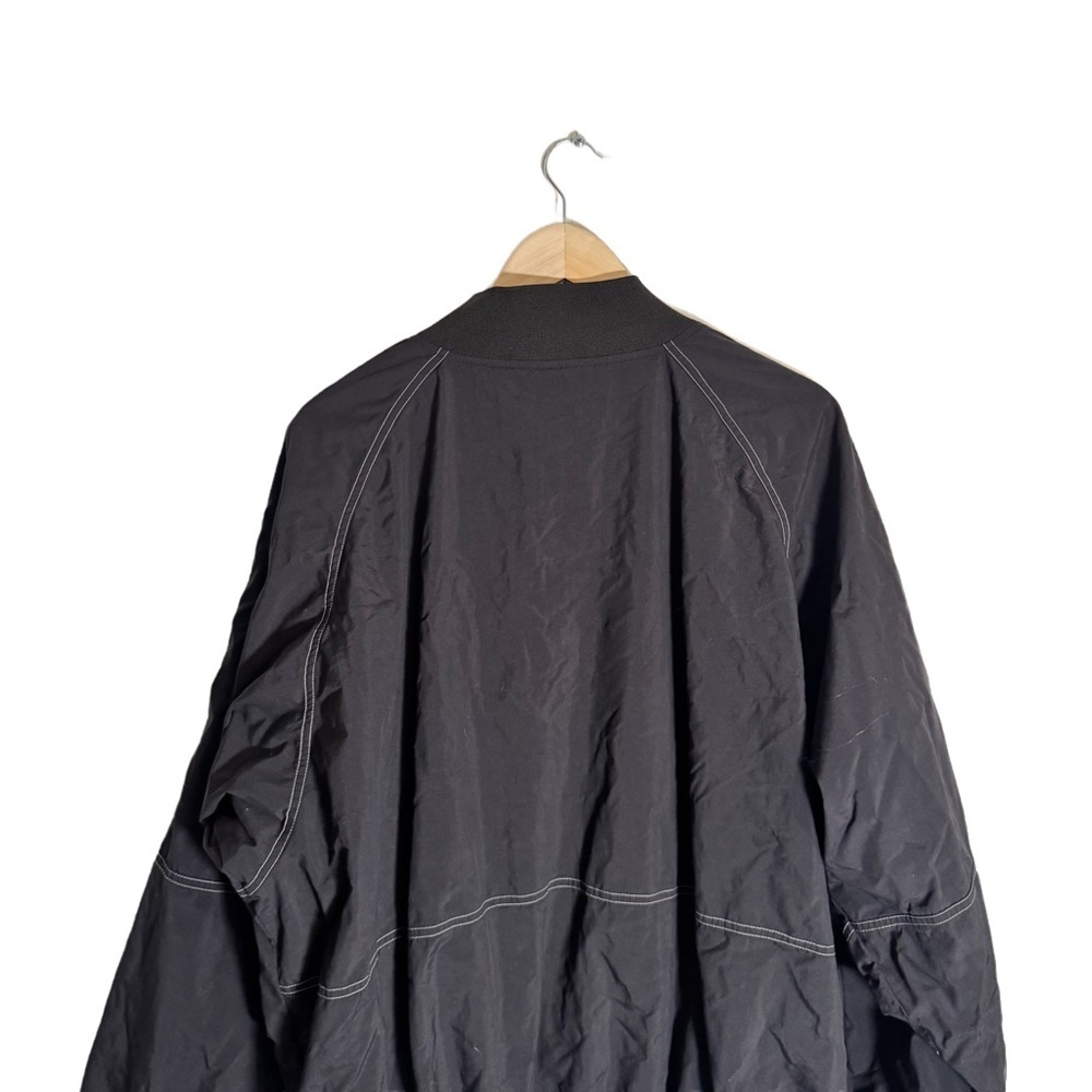 Vintage Nike Men's XL Bomber Jacket Black Striped 90s Y2K Skater Snap Grunge - Picture 5 of 7